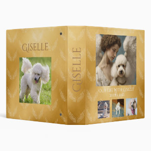 White French Poodle Angle Art Custom Memorial 3 Ring Binder