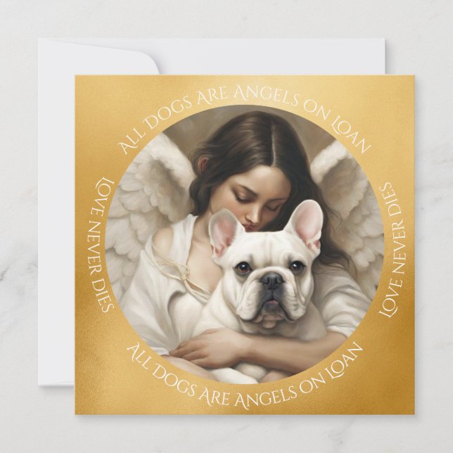 White Frenchy Custom Angel Sympathy Thank You Card (Front)