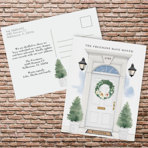 White Front Door Moving Announcement  Postcard