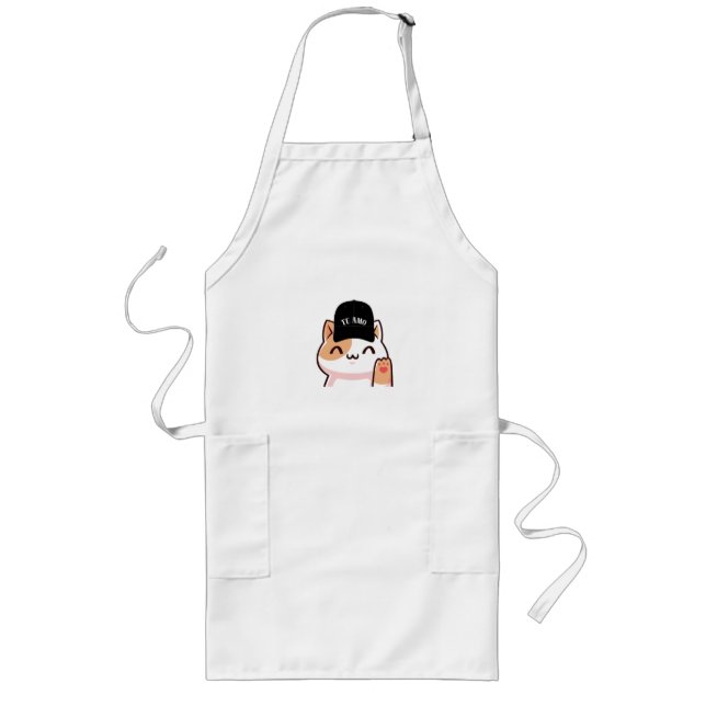 white front with logo long apron (Front)