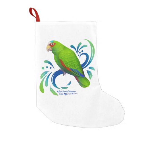 White Fronted Amazon Parrot Small Christmas Stocking