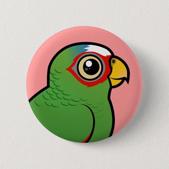 White-fronted Amazon Pinback Button (Front)