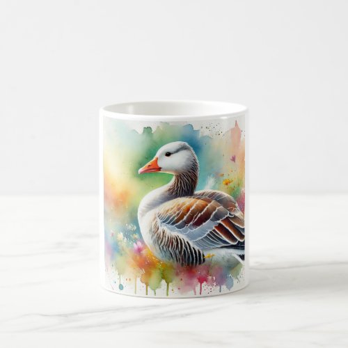 White Fronted Goose 080724AREF114 _ Watercolor Coffee Mug