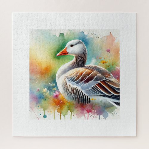 White Fronted Goose 080724AREF114 _ Watercolor Jigsaw Puzzle