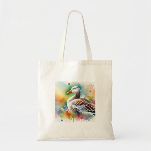 White Fronted Goose 080724AREF114 _ Watercolor Tote Bag
