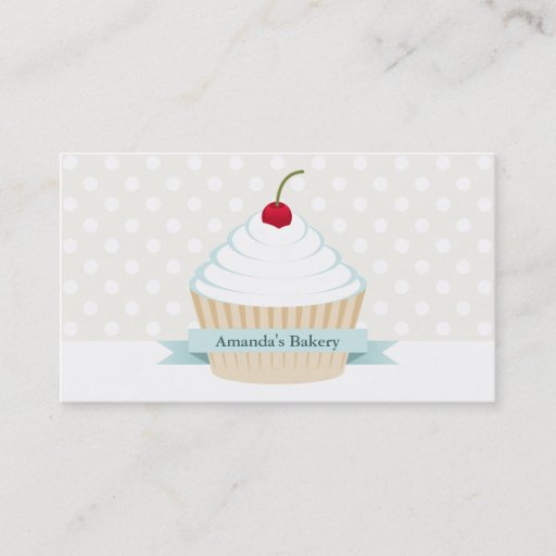 Customizable White Frosted Cupcake Business Cards
