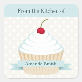 White Frosted Cupcake Kitchen Labels