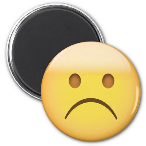 White Frowning Face Emoji Magnet