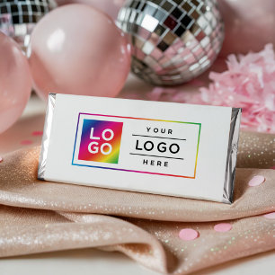 White Full Color Business Logo Promo Hershey Bar Favors