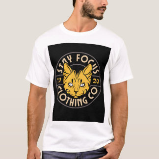 “White Full Sleeve T-shirt with Cat Design”