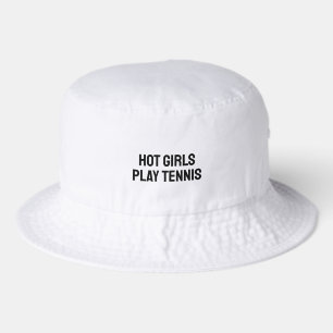 White Funny Tennis Girls Team Players Club Sun Bucket Hat