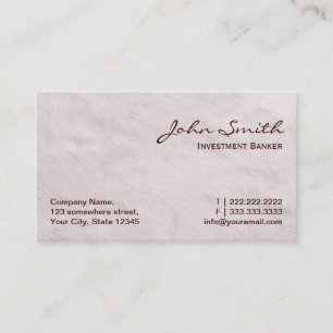 White Fur Investment Banker Business Card
