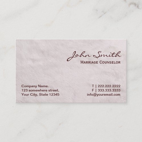 White Fur Marriage Counseling Business Card