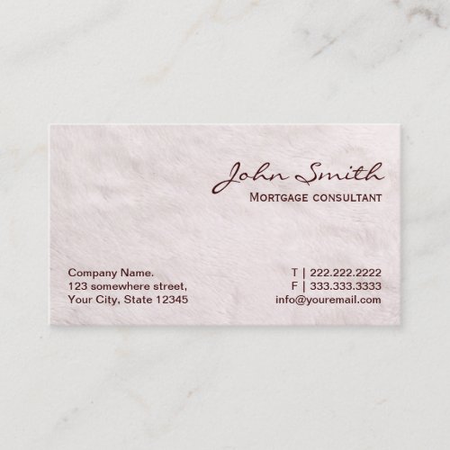 White Fur Mortgage Agent Business Card