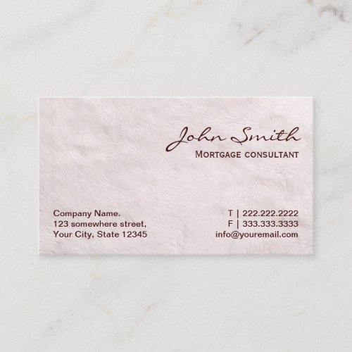 White Fur Mortgage Agent Business Card