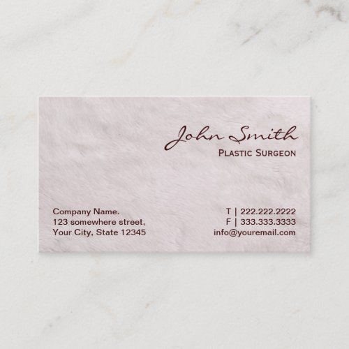 White Fur Plastic Surgeon Business Card