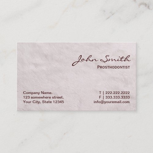 White Fur Prosthodontics Business Card