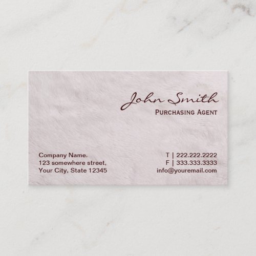 White Fur Purchasing Agent Business Card