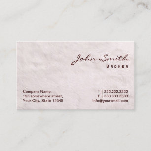 White Fur Real Estate Broker Business Card