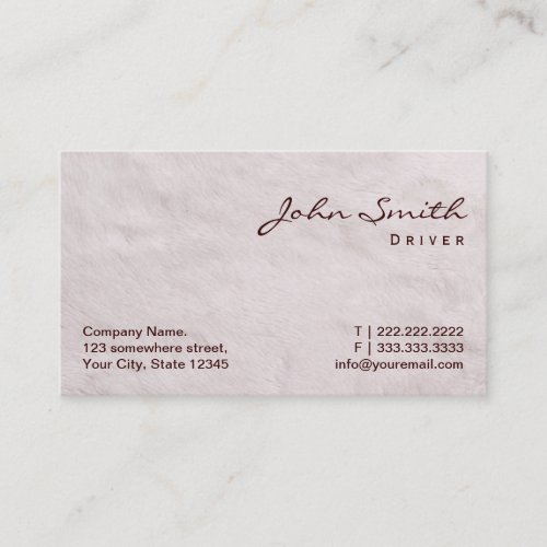 White Fur Texture Driver Business Card