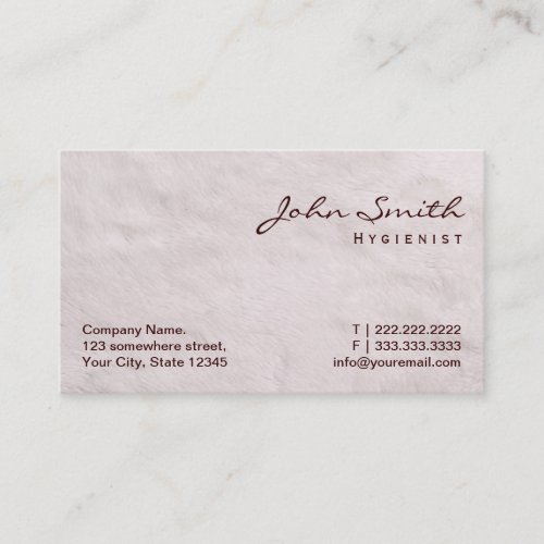 White Fur Texture Hygienist Business Card