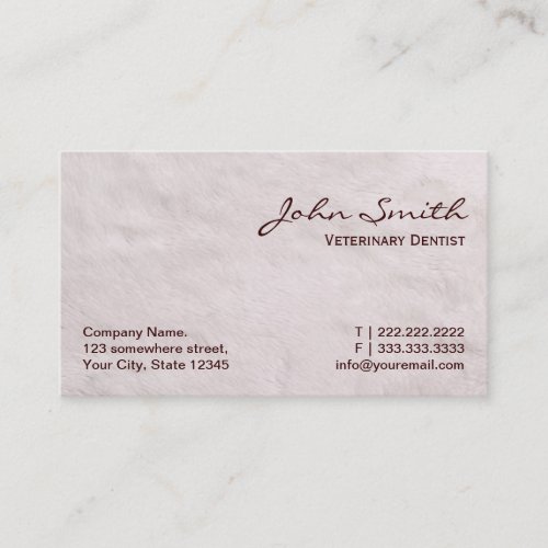 White Fur Veterinary Dentist Business Card