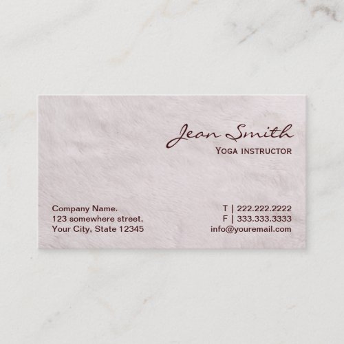 White Fur Yoga instructor Business Card