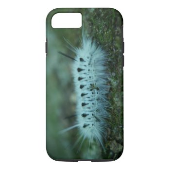 White Fuzzy Caterpillar Tough Iphone 7 Case by StormythoughtsGifts at Zazzle