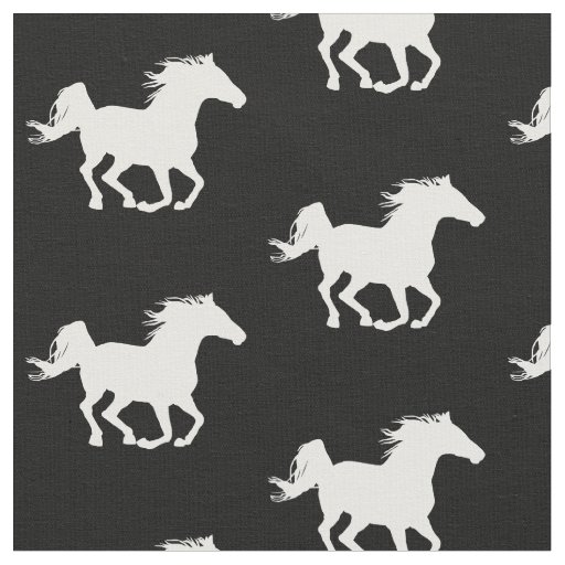White Galloping Horse Pattern | Horse enthusiast Fabric