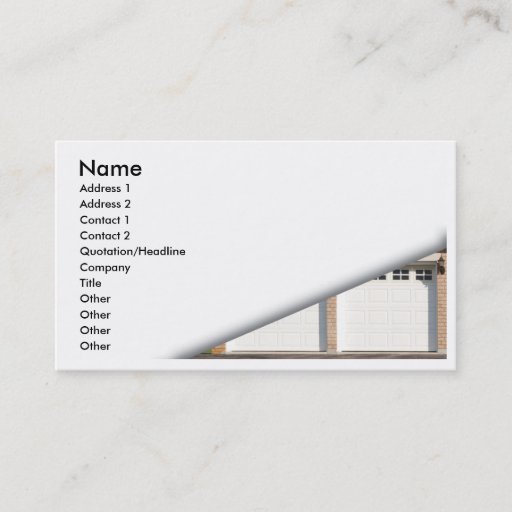 Customizable white-garage-doors business card