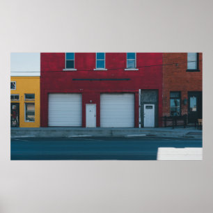 WHITE GARAGE DOORS CLOSED DURING DAYTIME POSTER