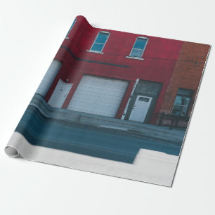 WHITE GARAGE DOORS CLOSED DURING DAYTIME WRAPPING PAPER