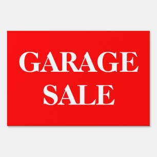 White GARAGE SALE on Red Sign