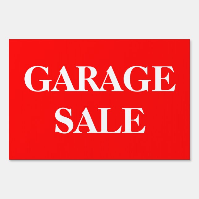 White GARAGE SALE on Red Sign (Front)