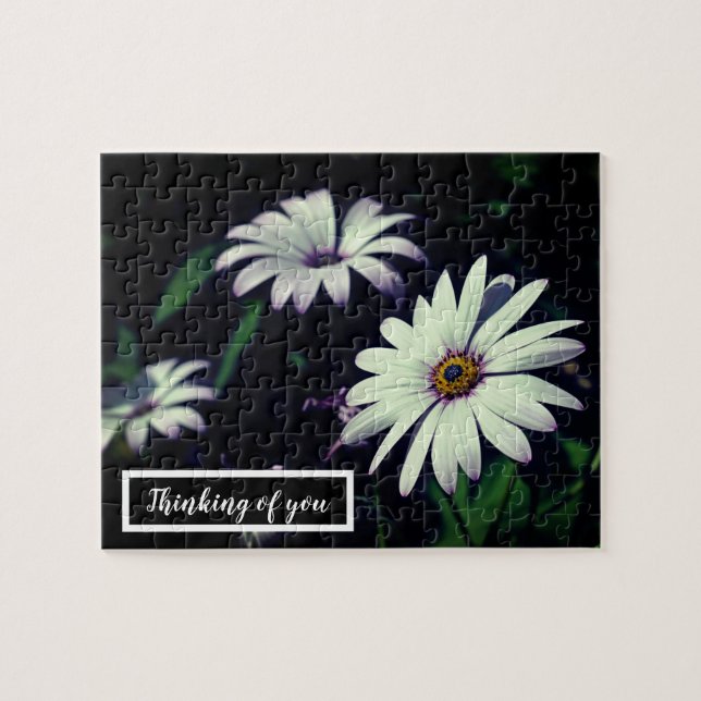 White Garden Flowers  Adorable Thinking of You Jigsaw Puzzle (Horizontal)
