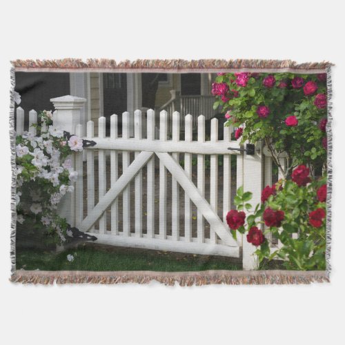 White Garden Gate Throw Blanket