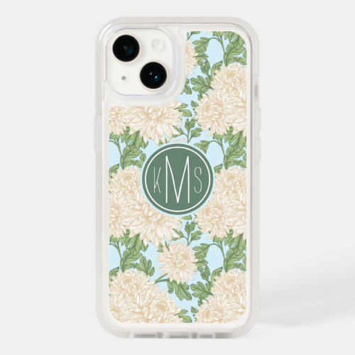 White Garden Mum Flower Pattern OtterBox iPhone 14 Case