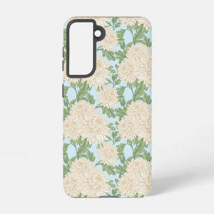 White Garden Mum Flower Pattern Samsung Galaxy S21 Case