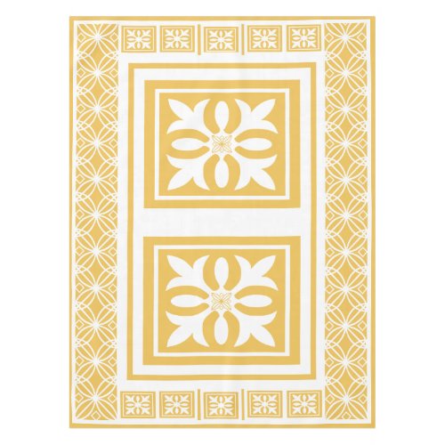 White Garden Trellis Pattern Tablecloth