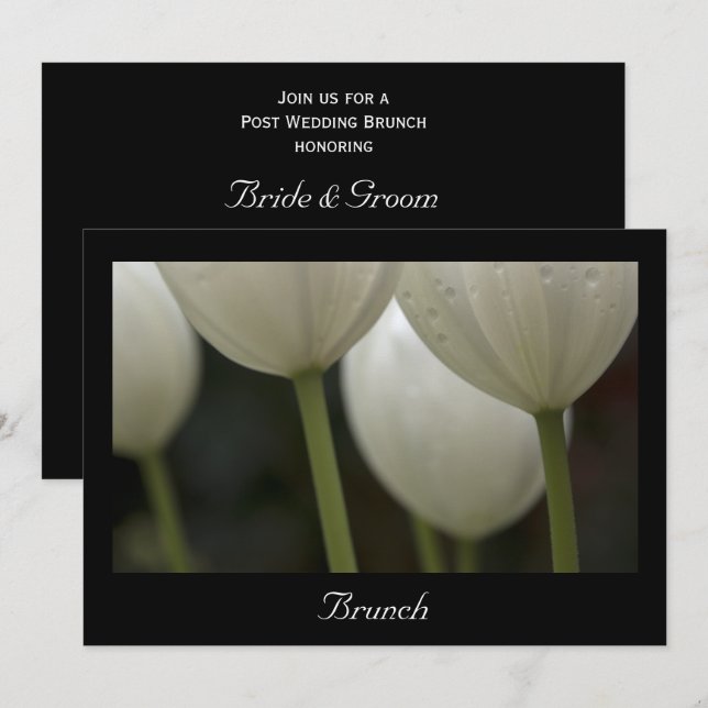 White Garden Tulips Spring Post Wedding Brunch Invitation (Front/Back)