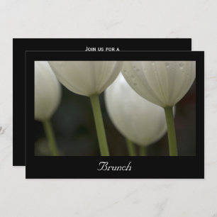 White Garden Tulips Spring Post Wedding Brunch Invitation