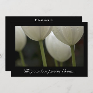White Garden Tulips Spring Wedding Invitation