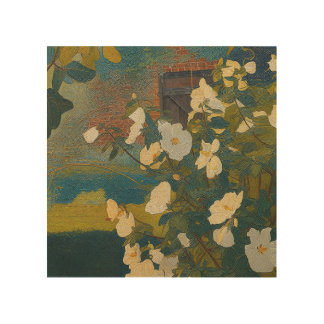 White Garden Wood Wall Art