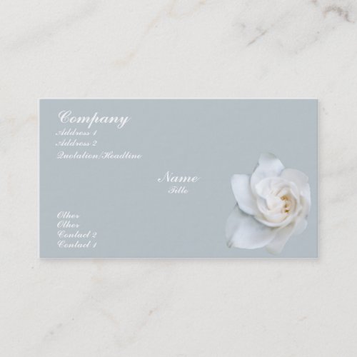 White Gardenia blossom Business Card Templates