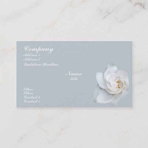 Customizable White Gardenia blossom Business Card Templates