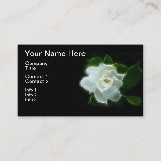 Customizable White Gardenia Flower Plant Business Card