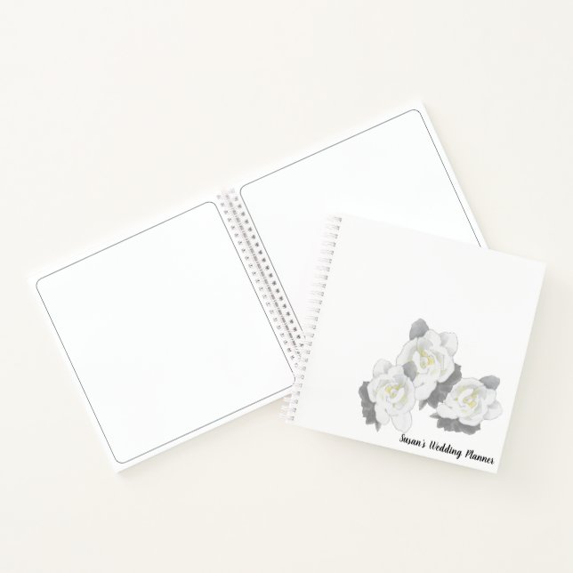 White Gardenia Flowers on White Notebook (Inside)