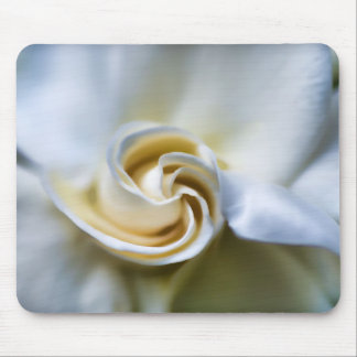 White Gardenia Illustration Mouse Pad