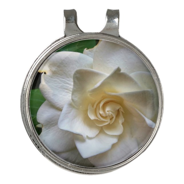 White Gardenia Keychain Golf Hat Clip (Front)