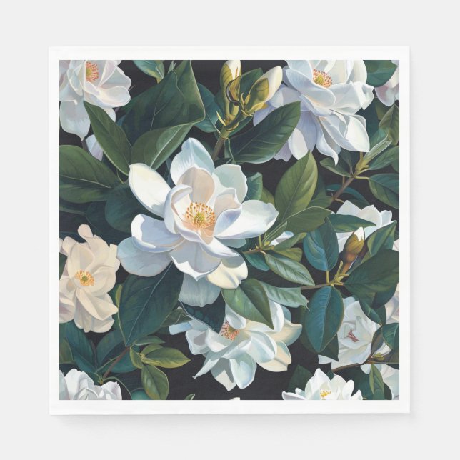 White Gardenia  Napkins (Front)